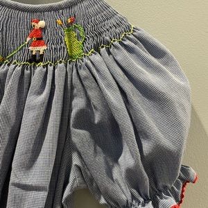 Silly Goose Smocked Santa Golf dress 5